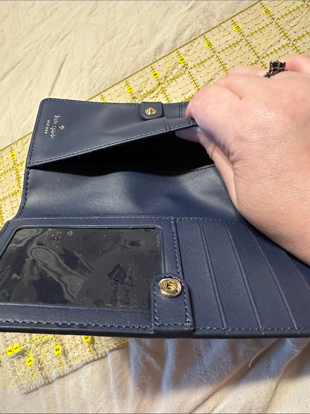 kate spade White and Blue Floral Wallet - Picture 7 of 9
